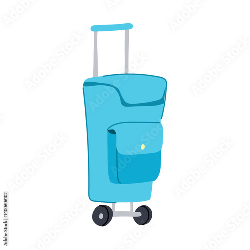 suitcase trolley bag cartoon vector illustration