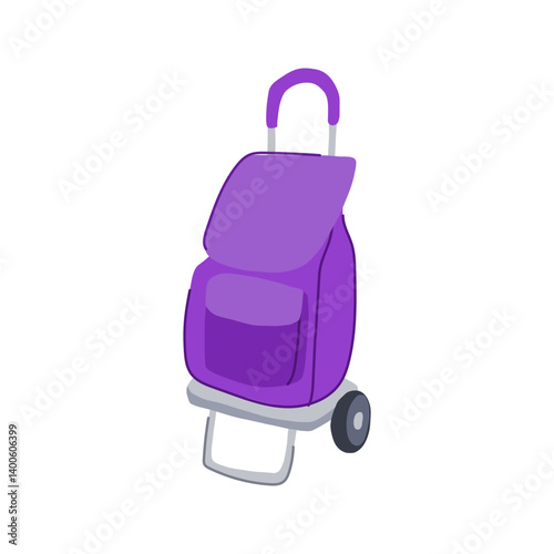 zipper trolley bag cartoon vector illustration