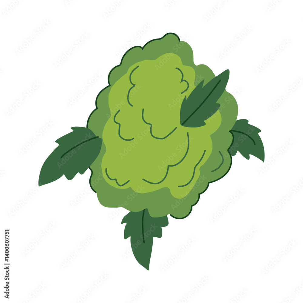 Obraz premium cbd weed bud cartoon vector illustration