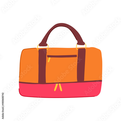 carryall weekender bag cartoon vector illustration