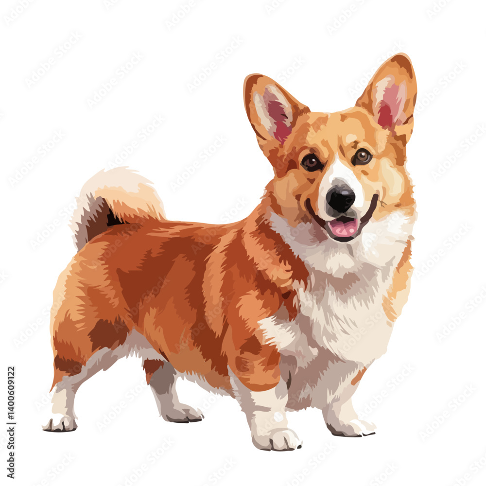 Hand-drawn Corgi Dog cartoon vector illustration Hand-drawn Corgi Dog cartoon vector illustration