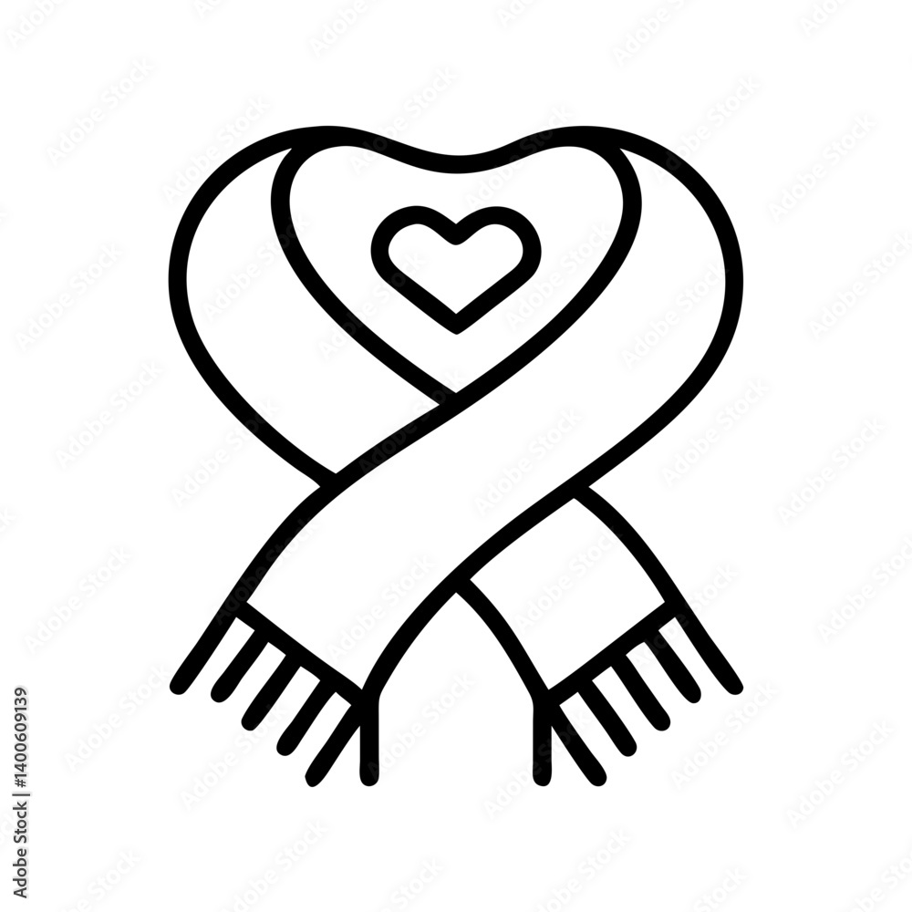 Heart ribbon vector icon design, love and support symbol for charity, donation and awareness Heart ribbon vector icon design, love and support symbol for charity, donation and awareness