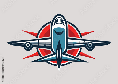 Airplane aviation flat icon for apps, logo and website. Airplane icon Colorful Vector illustration