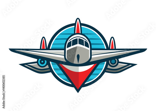 Airplane aviation flat icon for apps, logo and website. Airplane icon Colorful Vector illustration