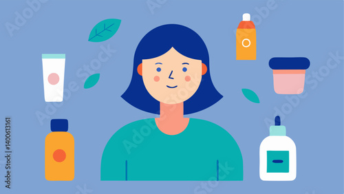 Layering Products An illustration showing a skincare routine where users layer exosome cream as part of their daily regimen alongside other products.