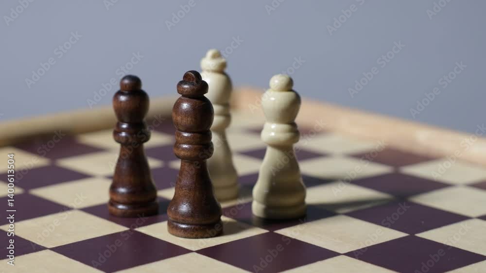 Shot of kings and queens pieces on a chessboard. Shot of kings and queens pieces on a chessboard.