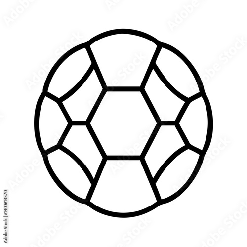 Vector illustration of a soccer ball icon outline design for sports and recreation themes design