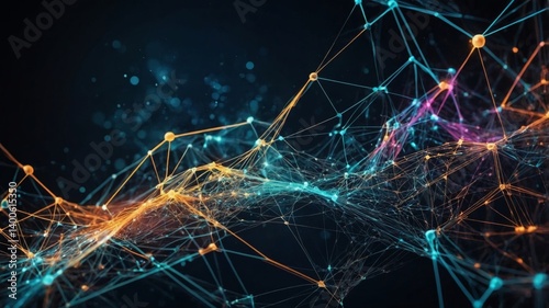 Plexus abstract technology background connecting lines and dots