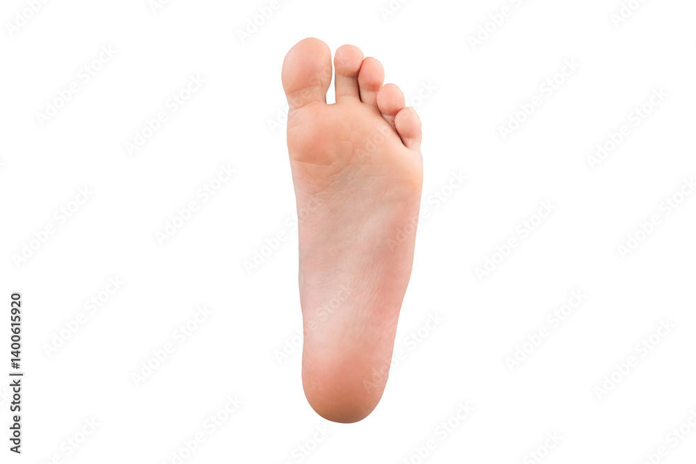 foot isolated on white background. sole of the foot
