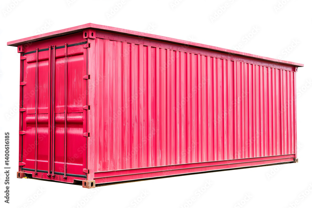 red shipping container isolated on a transparent background, with a clipping path. red shipping container isolated on a transparent background, with a clipping path.
