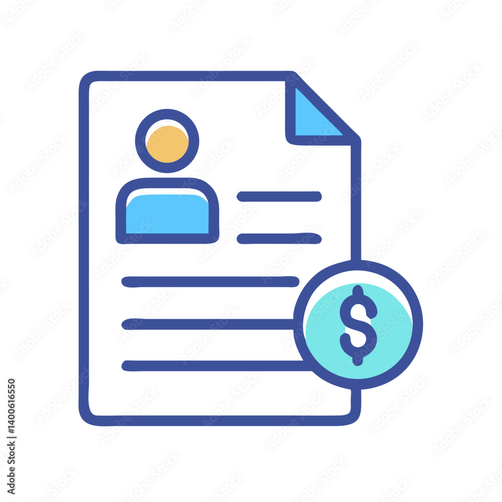 Invoice with User Profile Icon Design Invoice with User Profile Icon Design