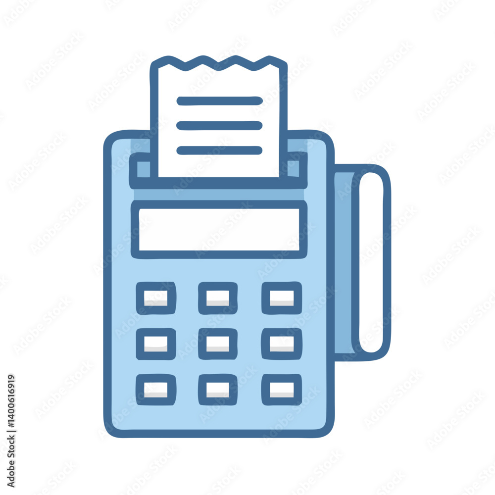 POS Terminal with Printed Receipt Icon Design POS Terminal with Printed Receipt Icon Design