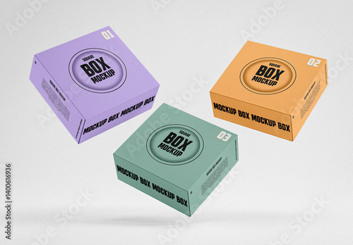 Falling Boxes Mockup