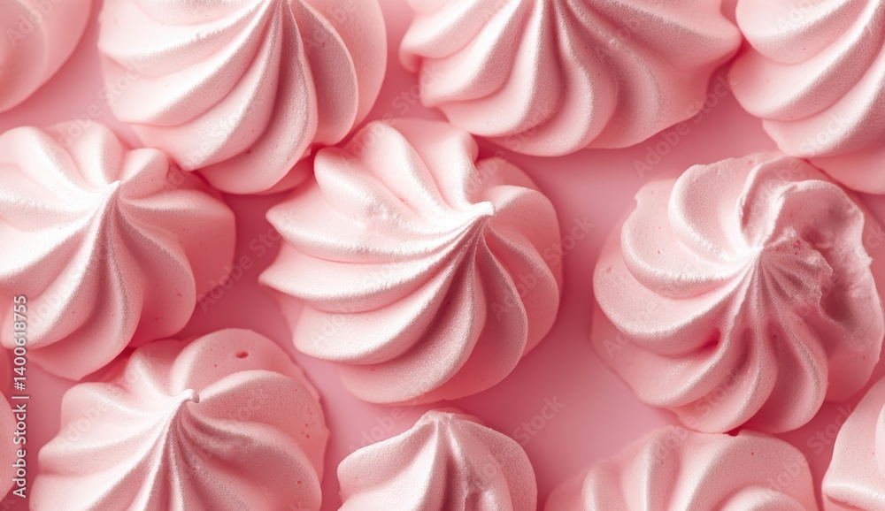 Pink meringue close-up