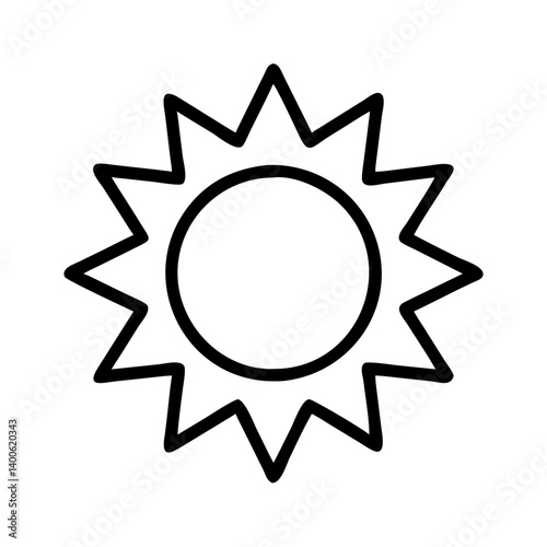 Sun vector icon summer sunshine illustration heat light sunny day weather outline graphic design element