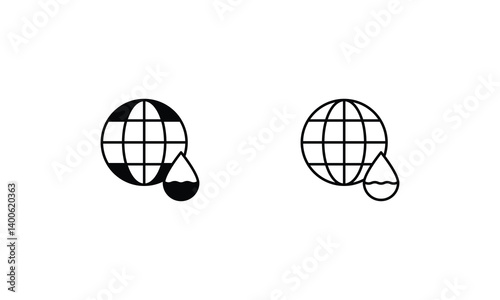 Water Crisis icons set vector stock illustration