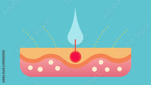 Microneedled Skin An illustration of skin with visible microneedle entry points and a glowing effect to indicate healing and rejuvenation.