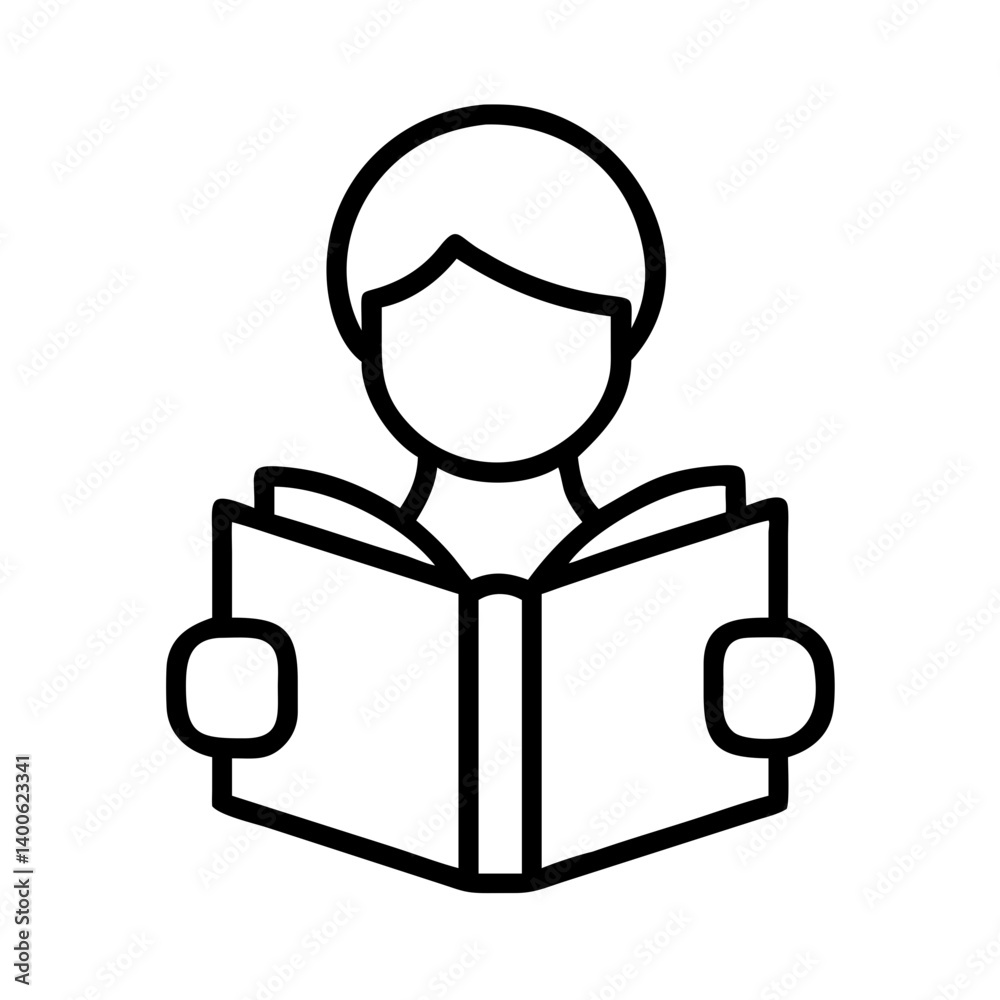 Illustration of person reading book for education concept and learning knowledge vector design Illustration of person reading book for education concept and learning knowledge vector design
