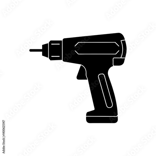 Nail gun silhouette vector illustration