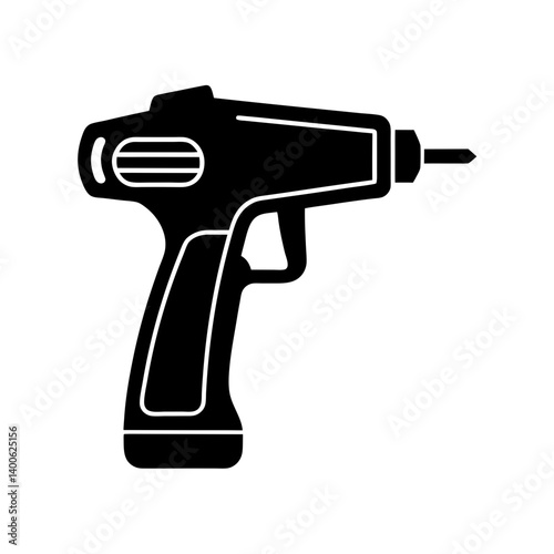 Nail gun silhouette vector illustration