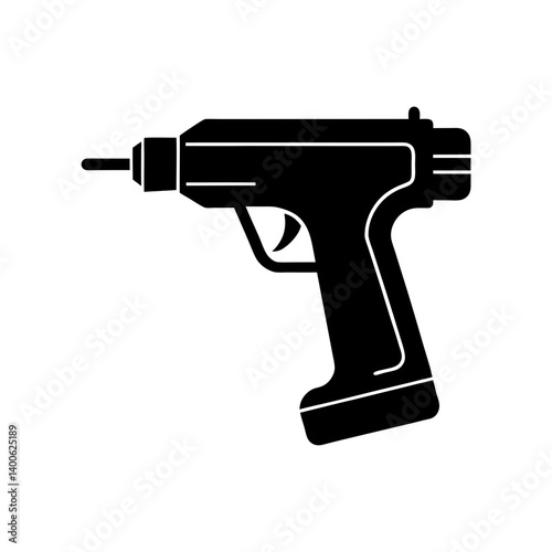 Nail gun silhouette vector illustration