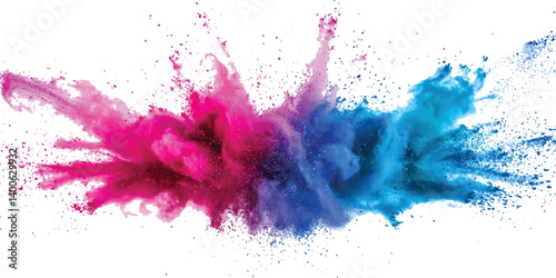 Wallpaper Mural Colorful rainbow powder explosion on a transparent background. Explosive burst of vibrant rainbow colors. Torontodigital.ca