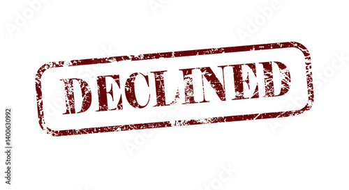 Declined stamp icon with grunge rubber isolated on White background