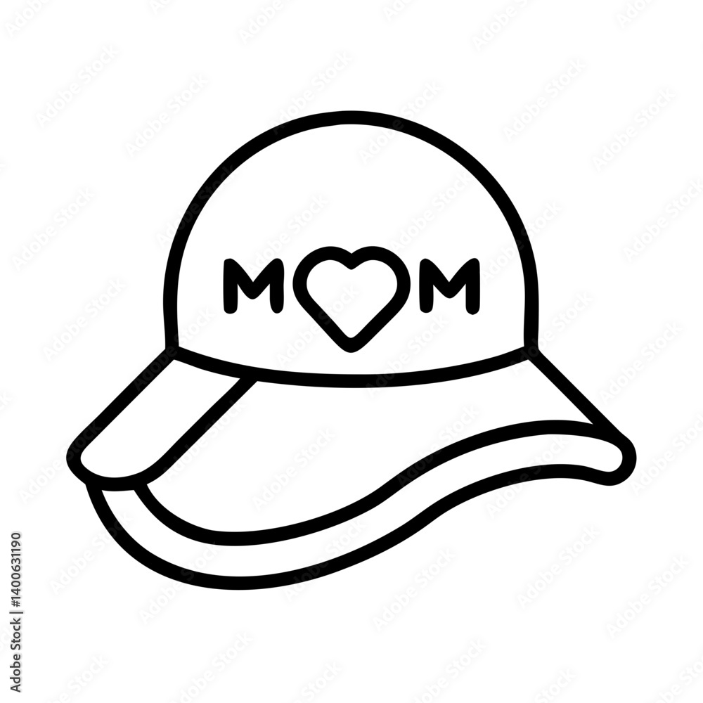 Mom hat vector illustration for mother's day gift idea and apparel design and accessories shop Mom hat vector illustration for mother's day gift idea and apparel design and accessories shop