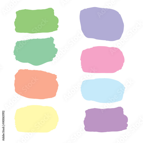 set colourful brush stroke collection
