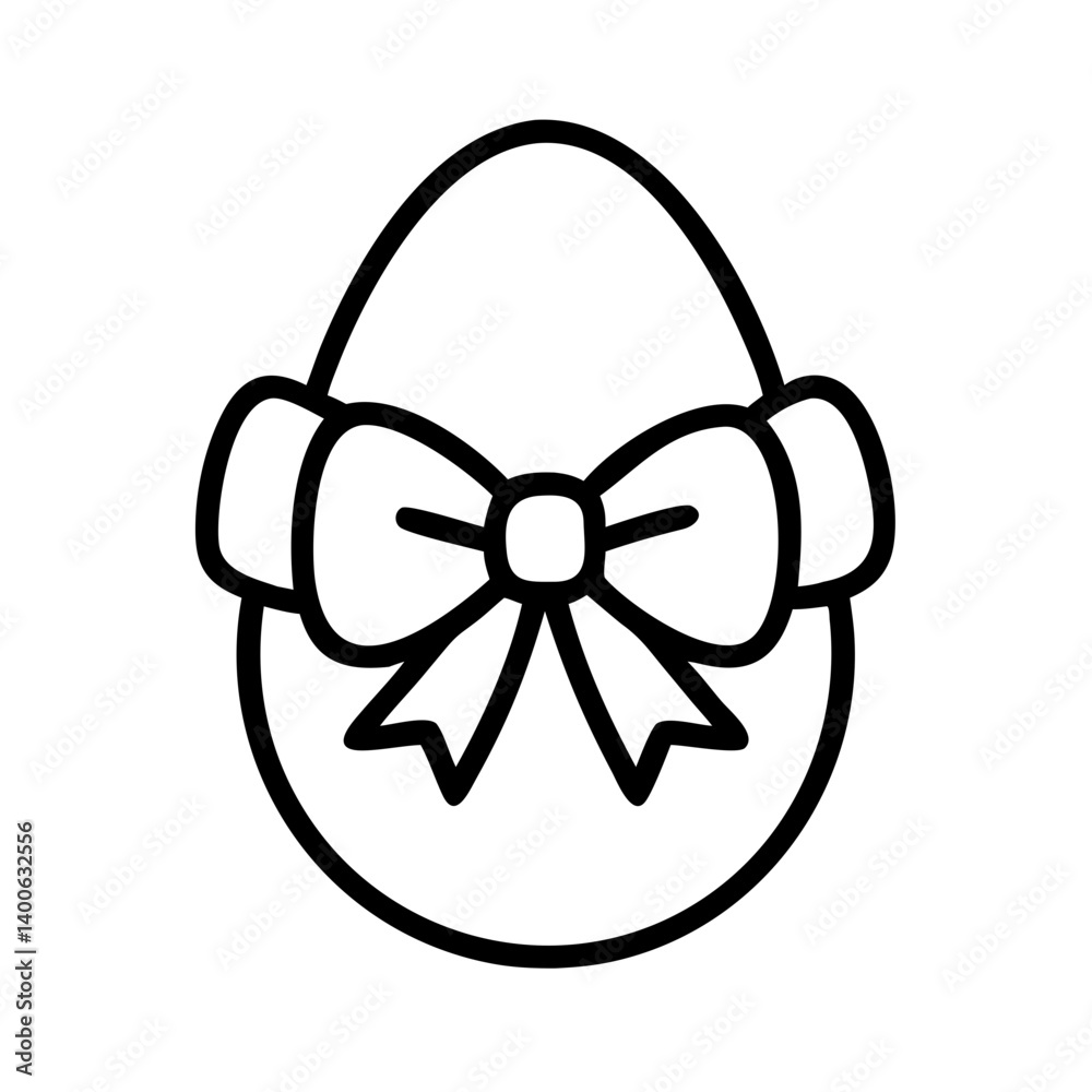 Easter egg with bow vector illustration for easter egg hunt and decoration design template idea Easter egg with bow vector illustration for easter egg hunt and decoration design template idea