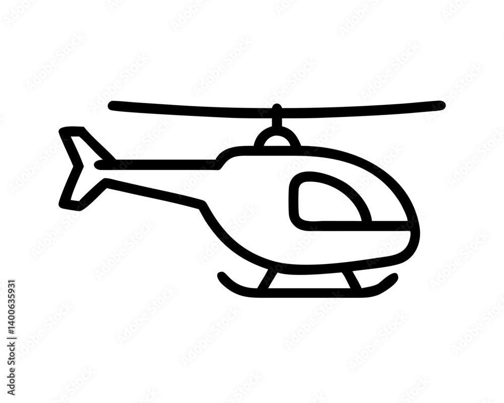 Obraz premium Helicopter Line Art Vector & SVG | Minimalist Aviation Vector for Pilot Crafts, Military Decor & Travel Design