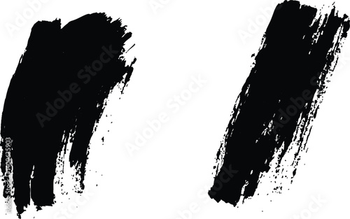 Isolated collection of abstract black paint splashes and brush stroke white background. Collection of black paint. Spray paint elements, brush stroke, black splashes set. 