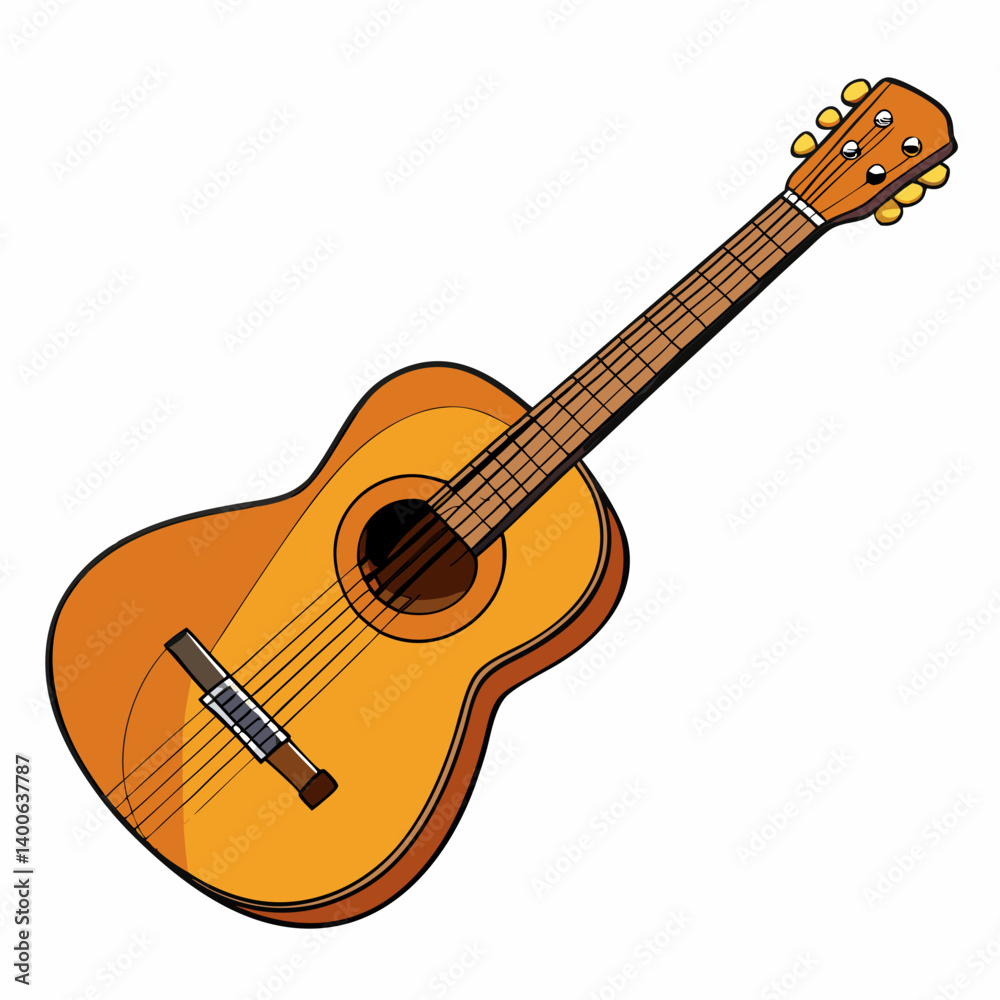 Fototapeta premium acoustic guitar isolated on white