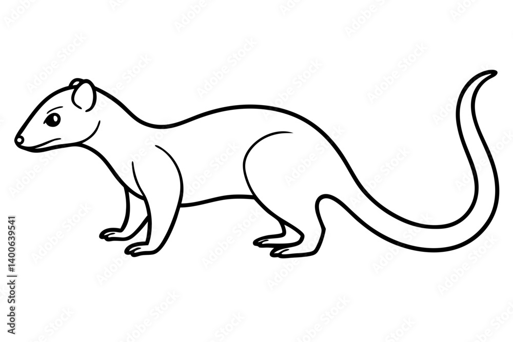 Obraz premium Mongoose Silhouette Line Art