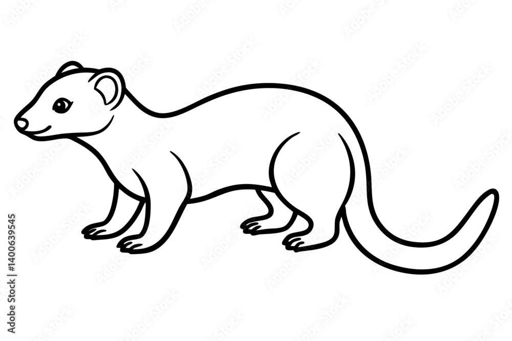 Mongoose Silhouette Line Art Mongoose Silhouette Line Art