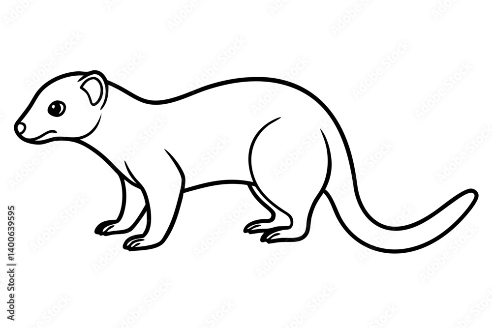 Mongoose Silhouette Line Art Mongoose Silhouette Line Art