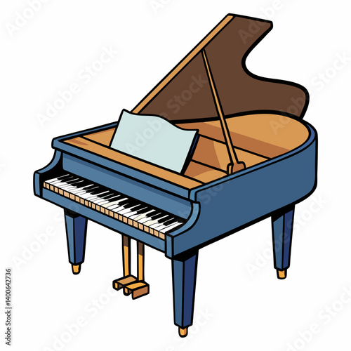 piano and music notes