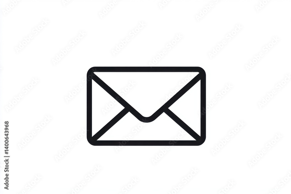Black outline of an envelope on white background csvgen Black outline of an envelope on white background csvgen