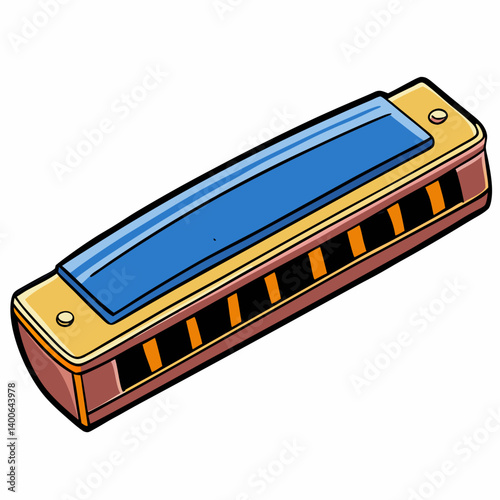 harmonica, isolated, music, white, blues, razor, object, instrument, metal, equipment, blade, network, sound, technology, router, switch, black, harp, internet, sharp, musical, computer