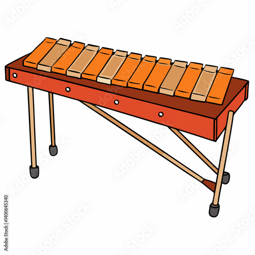wooden xylophone isolated