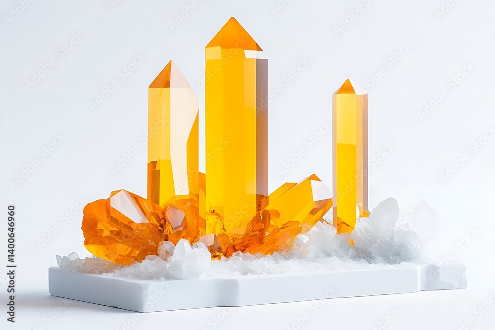 Amber Crystals with White Base.