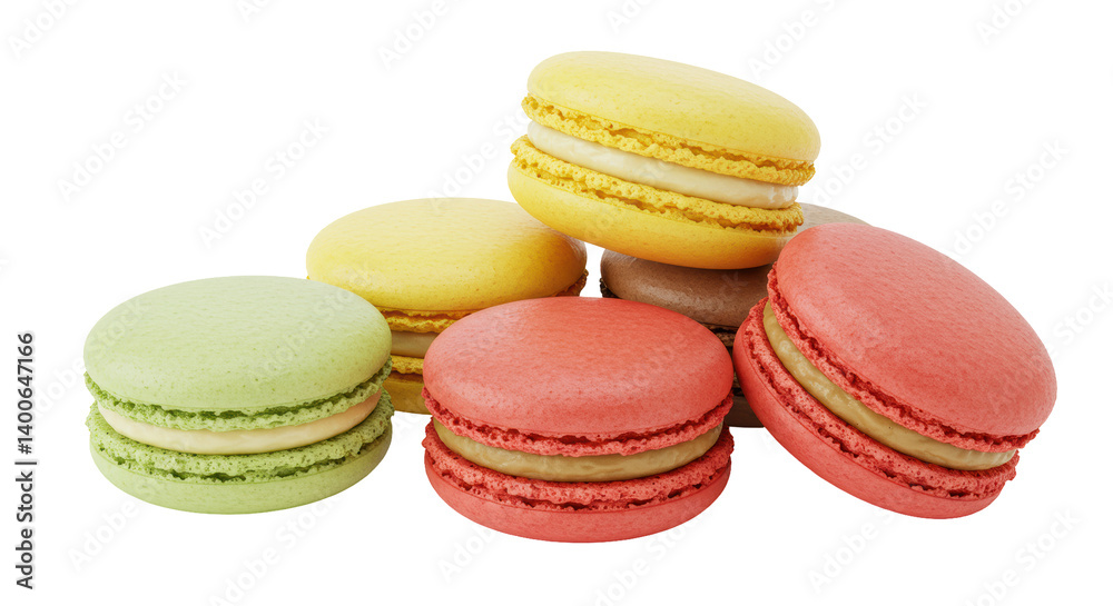Isolated Colorful Macarons Stack Isolated Colorful Macarons Stack