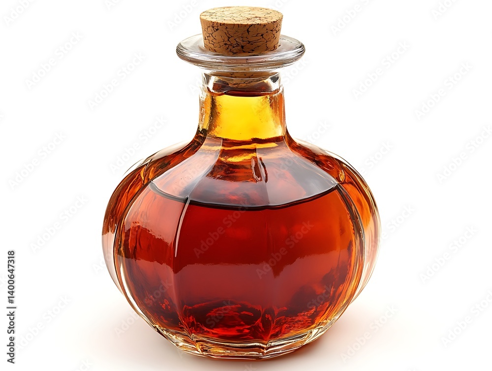 Amber Glass Bottle of Liquid