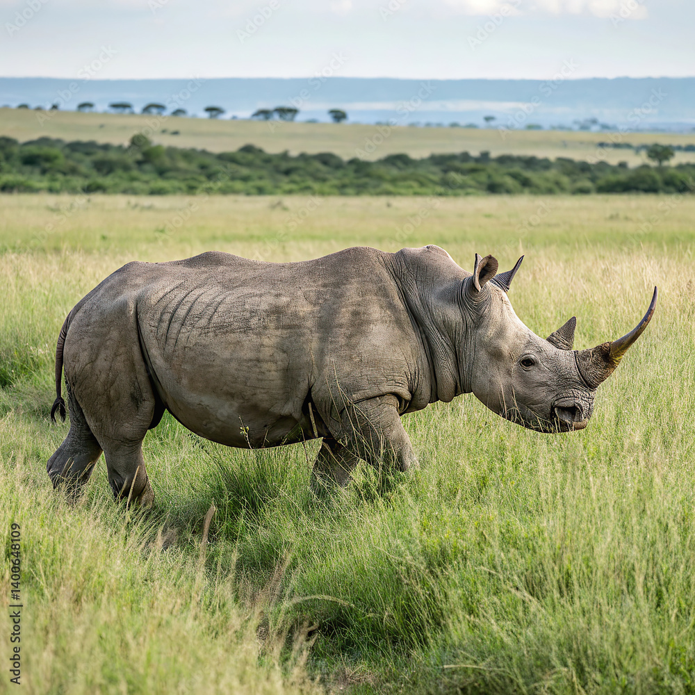 Obraz premium Rhino in the grass