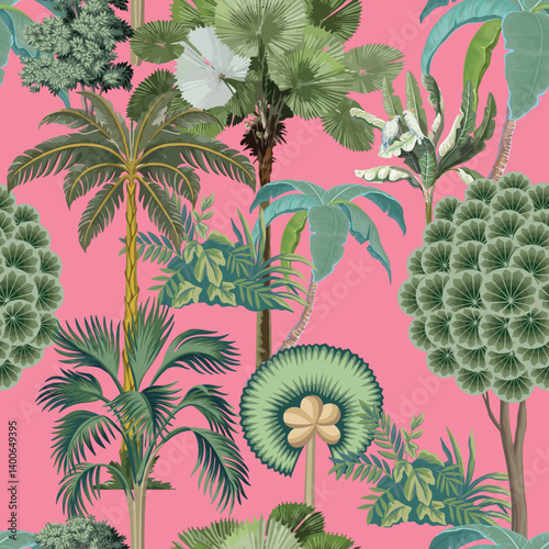 Indian Mughal Pattern, Seamless Mughal Background, Mughal Mural for print.

