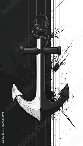 Obraz na płótnie Anchor Design, Ink Splatter Art w salonie