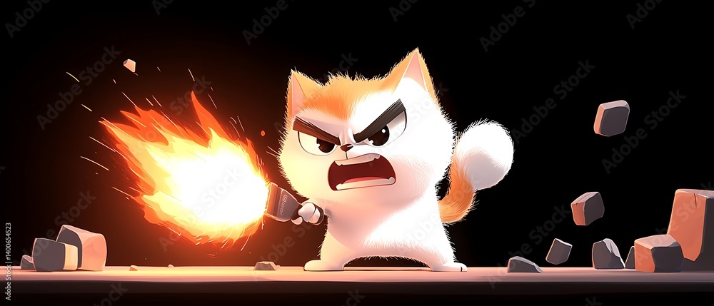 Angry Cat Fire Weapon.