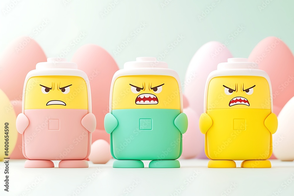 Angry Easter Egg Characters.