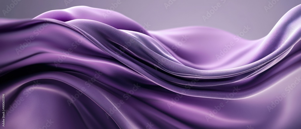 Obraz premium Elegant flowing purple fabric with soft waves and shadows