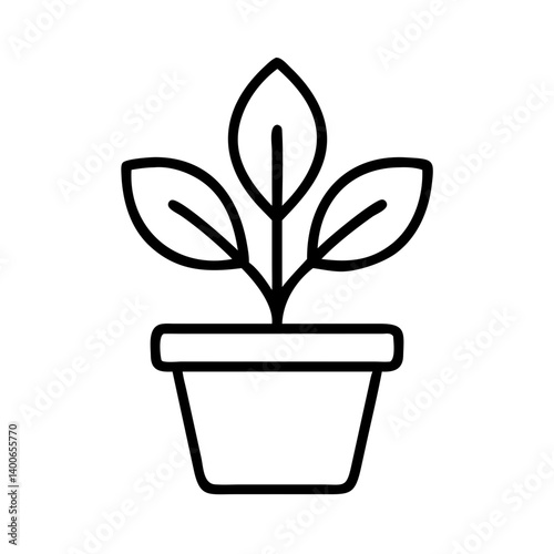 Plant in pot vector icon illustration of houseplant for gardening and botanical design needs